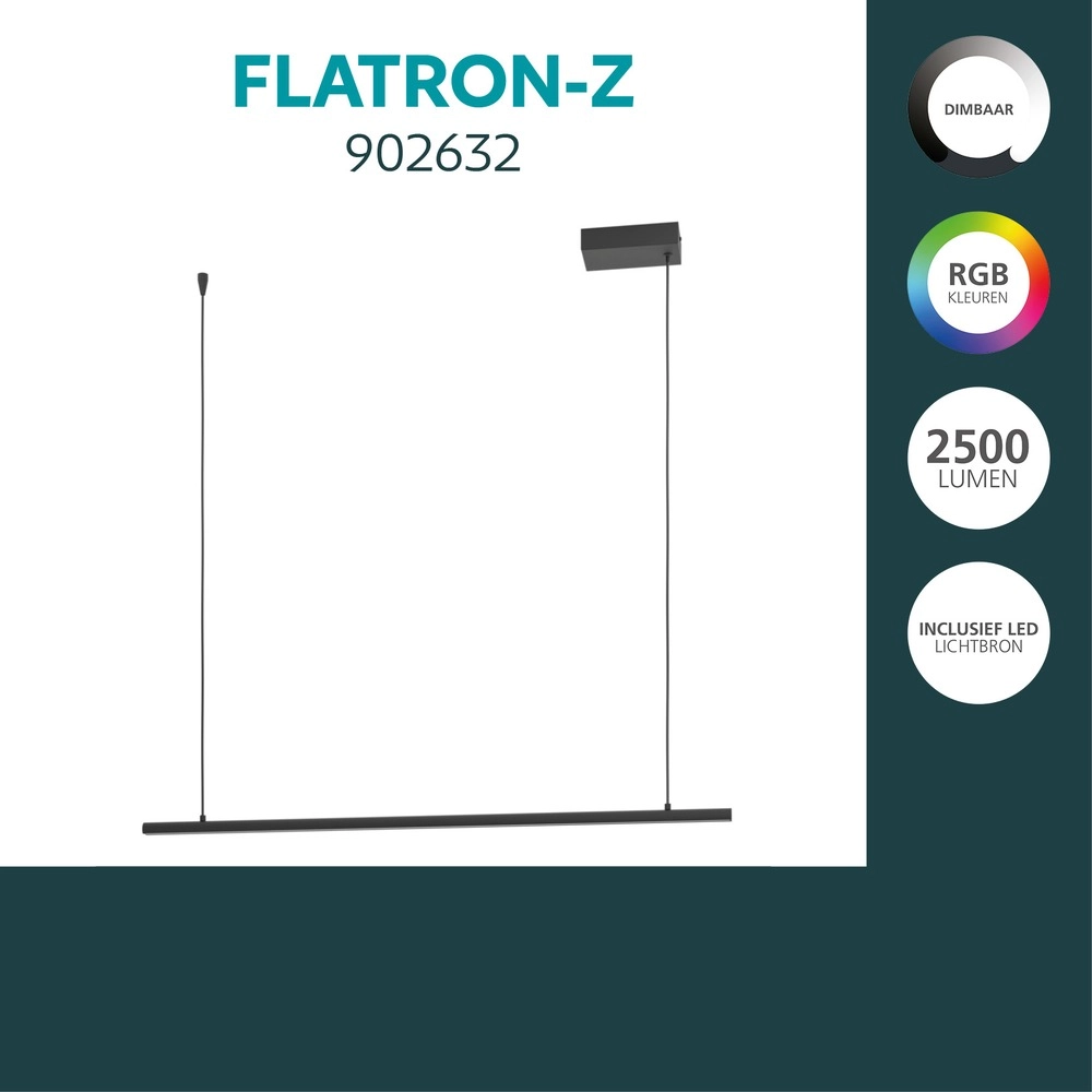Intelligente Pendellampe Flatron-Z Schwarz 100,5 cm Eglo 9008606390571