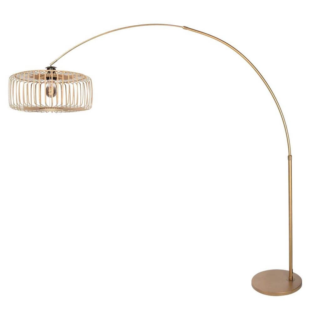 Bogenlampe Sparkled Light Bronze mit Bambus-Schattenleiste Ø 45cm Steinhauer 8712746179910