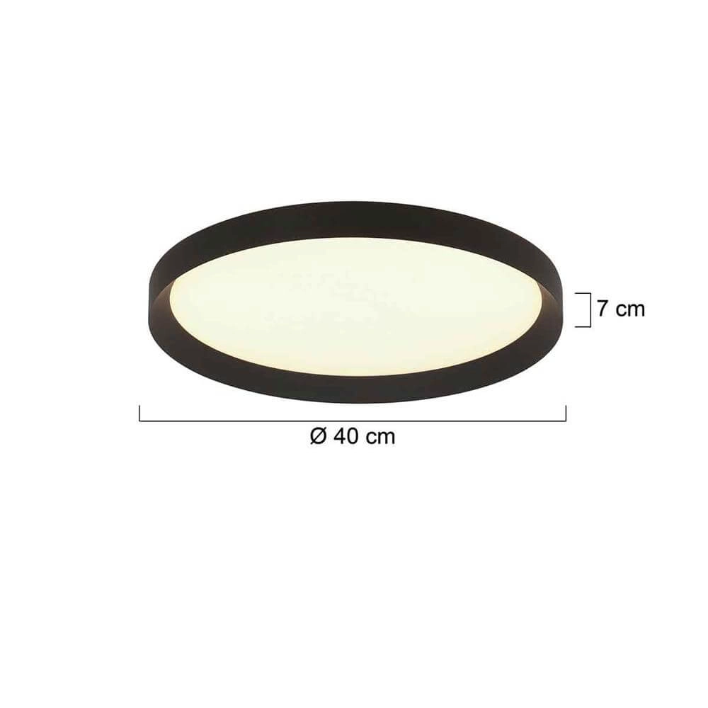 Schlanke Deckenleuchte Flady schwarz Ø 40cm Steinhauer 8712746171846