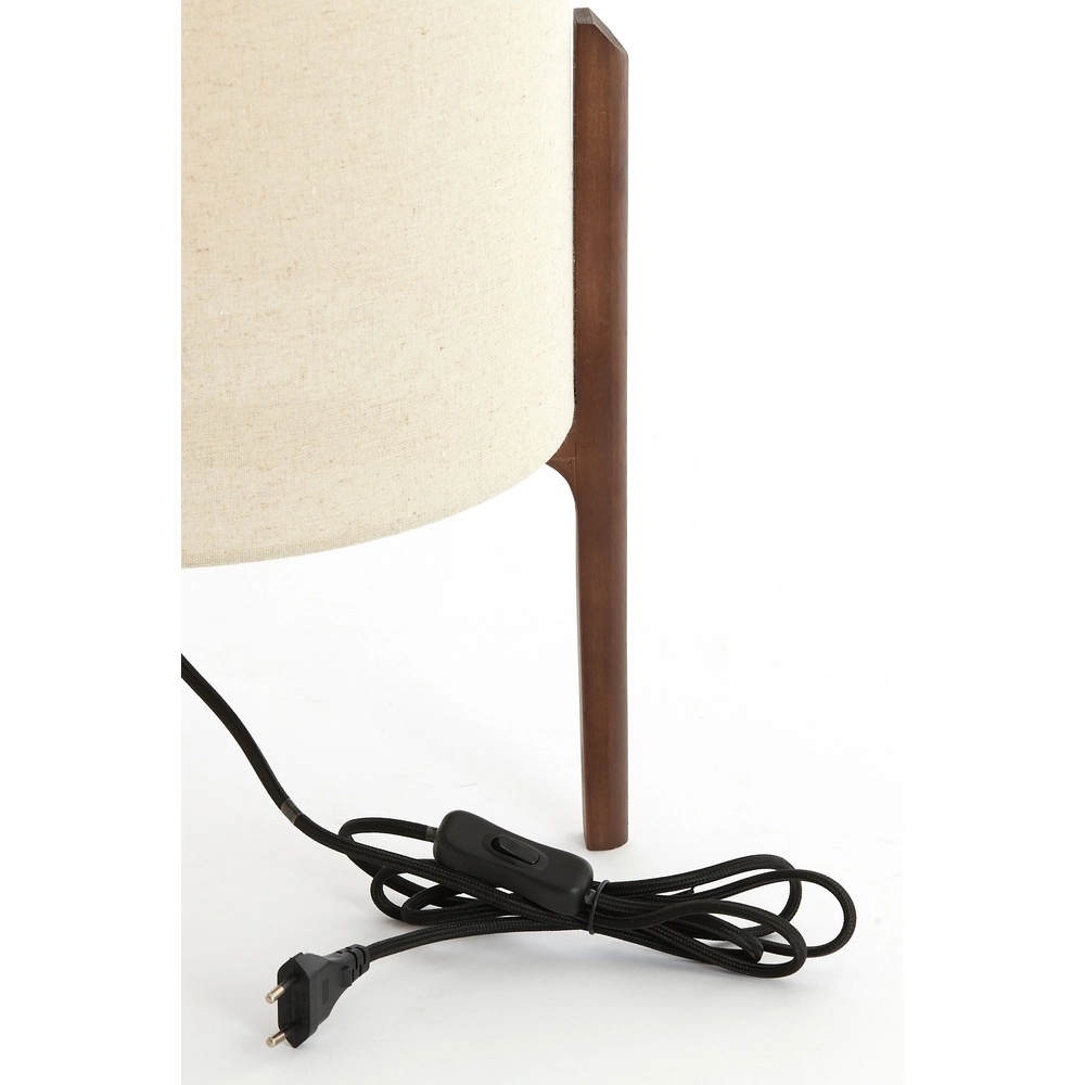 Tischlampe Litto Ø 35cm – Walnuss mit Naturleinen Light & Living 8717807792718