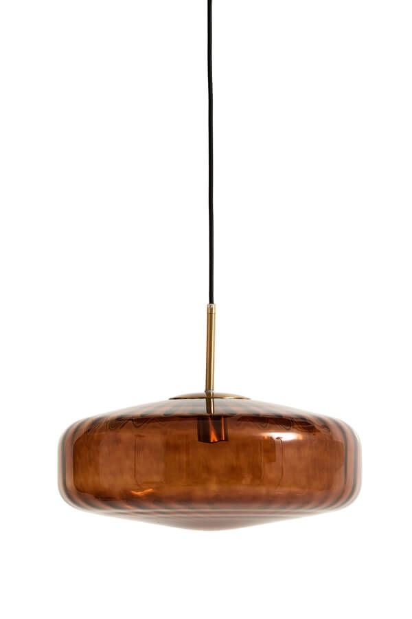 Pendelleuchte Pleat gold mit braun Ø 40cm Light & Living 8717807687816