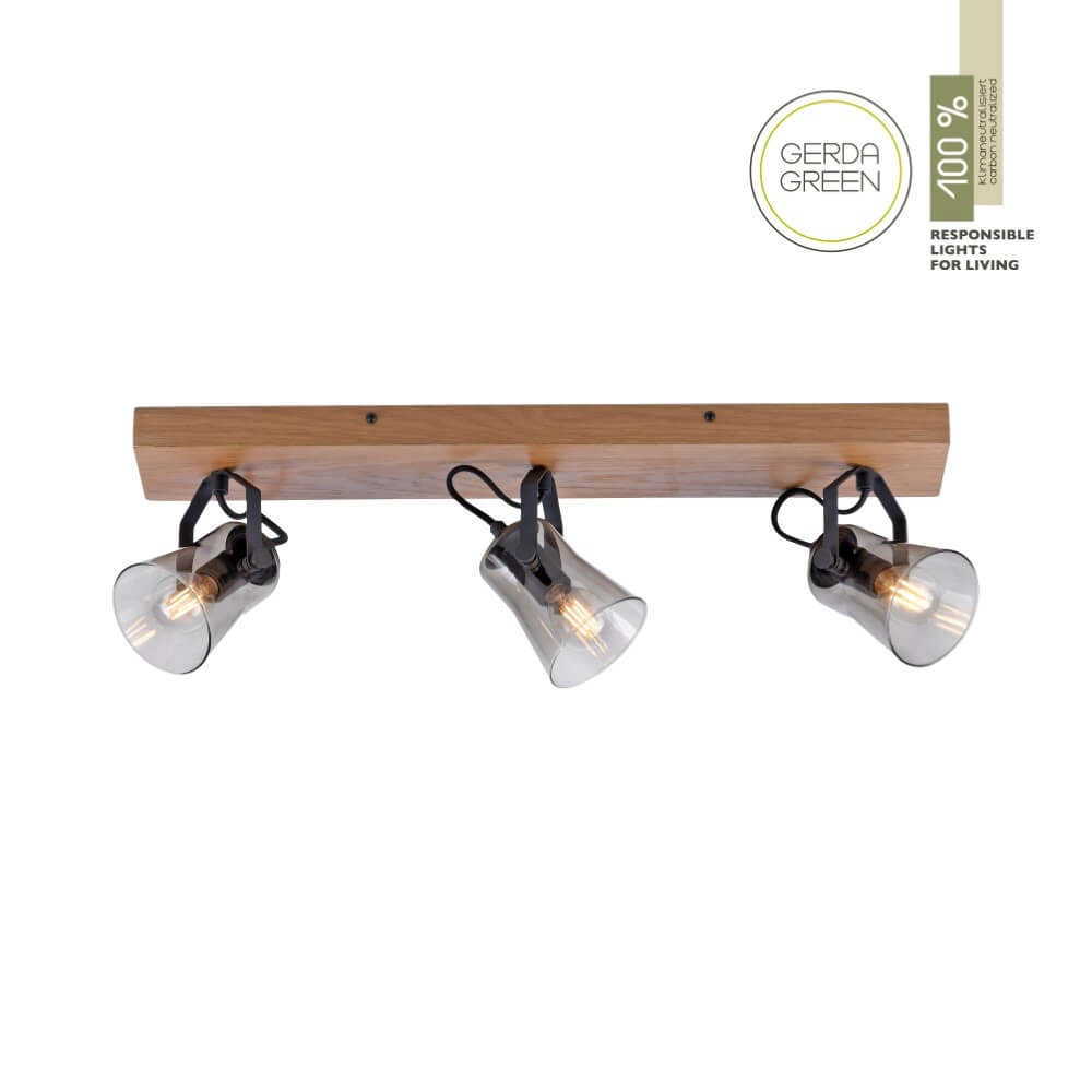 Deckenleuchte Green Langstrom Holz 3-flammig Just Light 4043689994884
