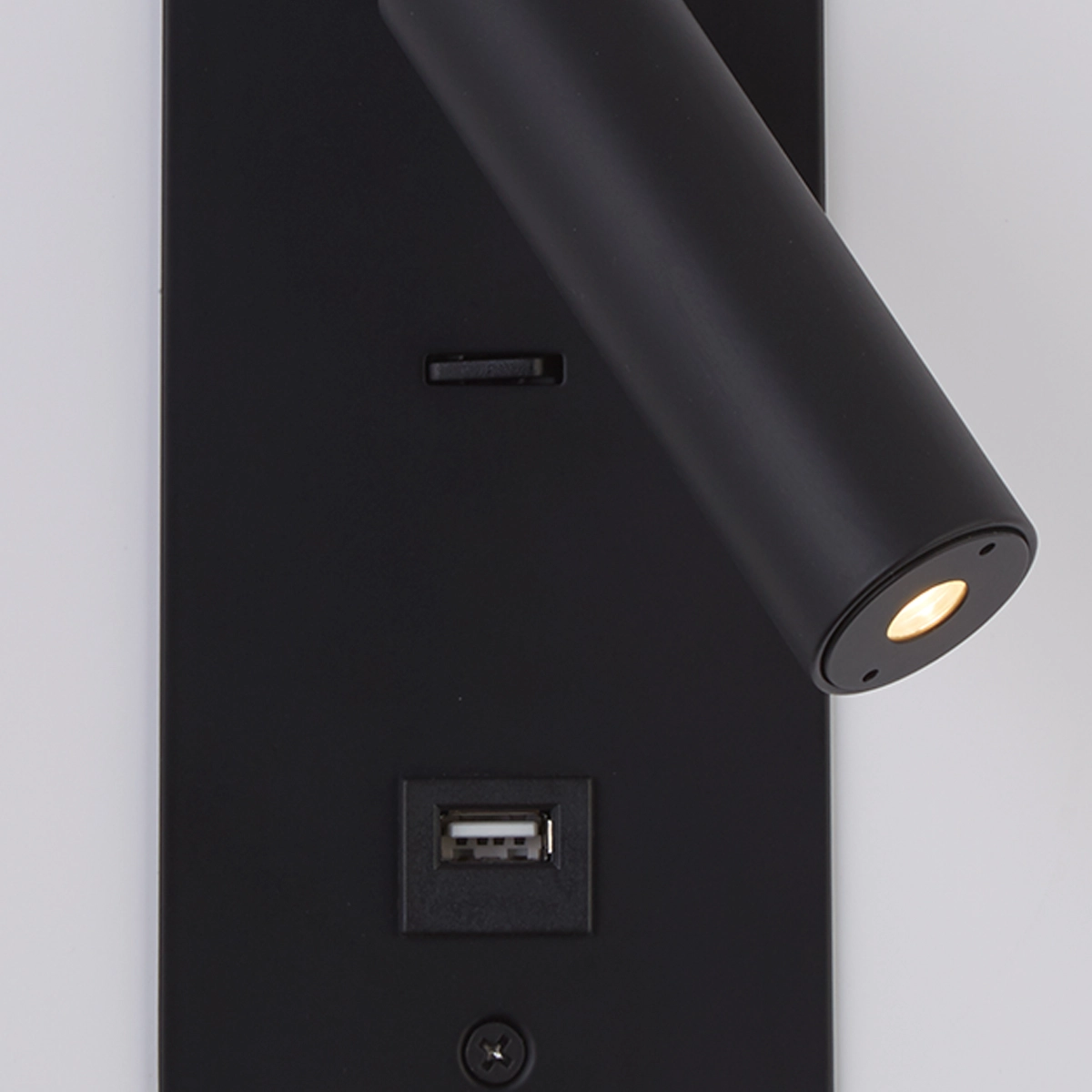 Eingebaute Nachttischlampe Victoria Schwarz mit USB Lyora 5053423308715