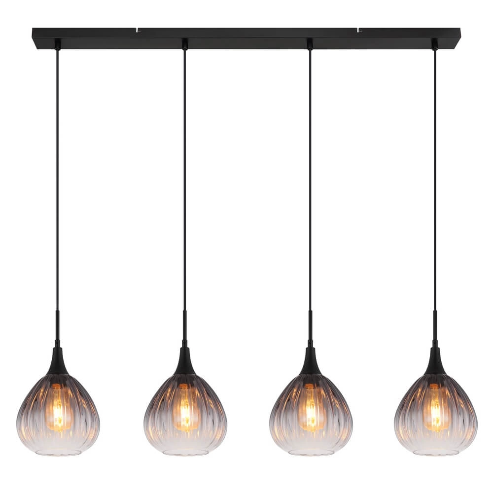 Schwarze Pendelleuchte Olsen 4-flammig Globo 9007371459803