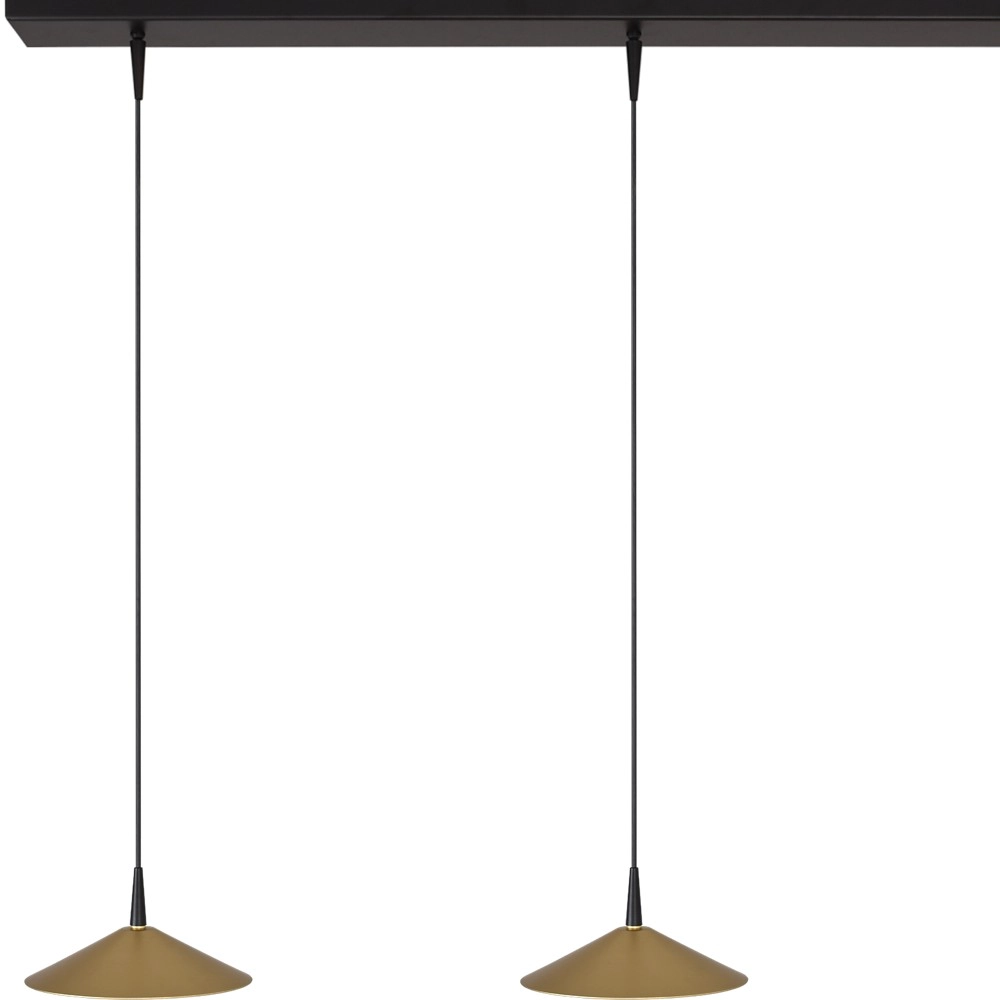 3-Licht Pendellampe Ceppo Schwarz mit Gold Ø 18 cm Masterlight 8718121347349