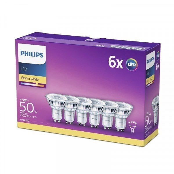 Lichtquelle 4,6W - GU10 - Led Box von 6 Philips 8718696586013