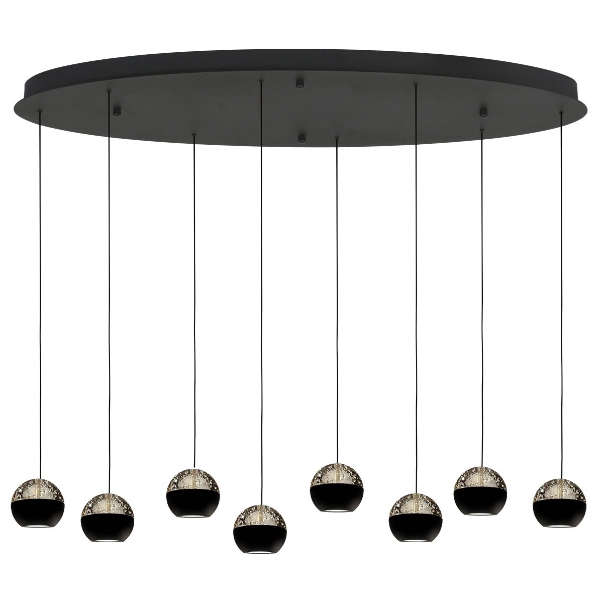 Ovale Pendellampe Belluno 8-Licht-LED – Schwarz Steinhauer 8712746184006