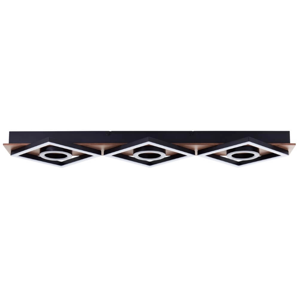 Deckenleuchte schwarz mit Holz Maureen 88cm Brilliant 4004353435263