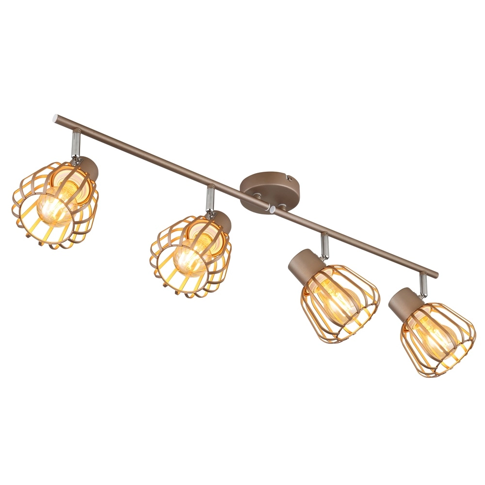 Deckenlampe Olin 4-helles Kaffeebraun