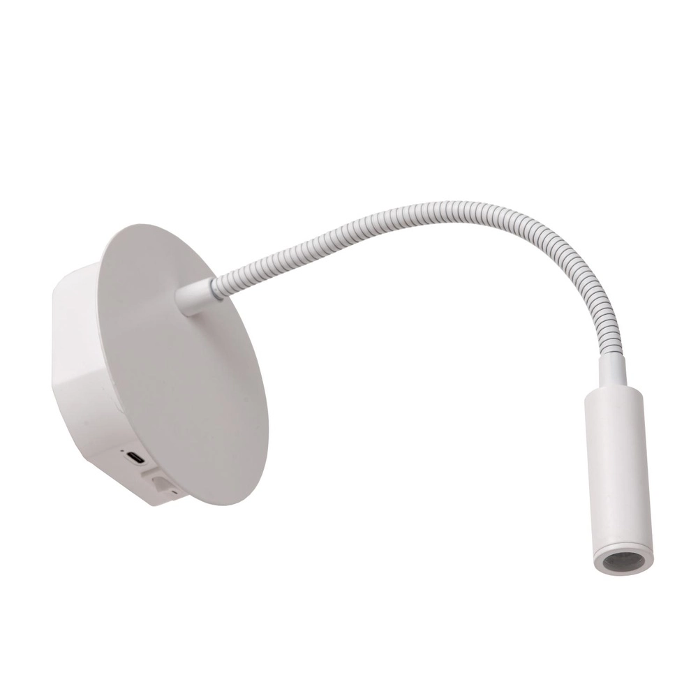 Wiederaufladbare Wandlampe Jolijn Nachttischlampe weiß Lucide 5411212771391