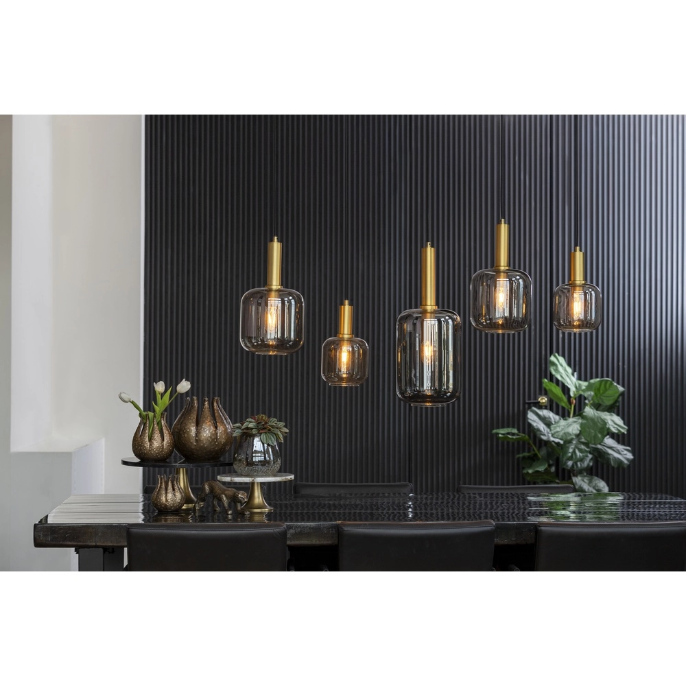 Esstisch-Pendellampe Lekar 5x E27 – Messing mit Rauchglas Light & Living 8717807601461