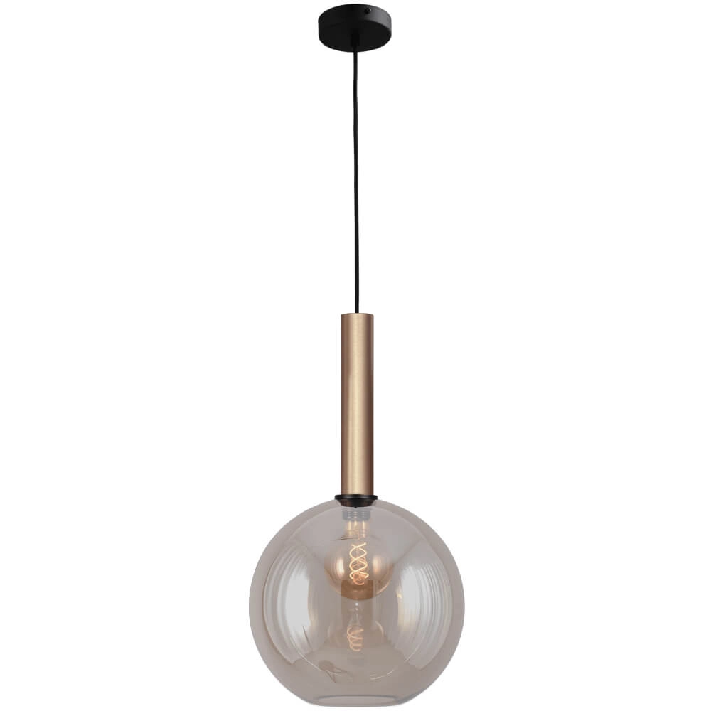 Hängelampe Ø 30cm Bella 2 Messinggold mit Goldglas