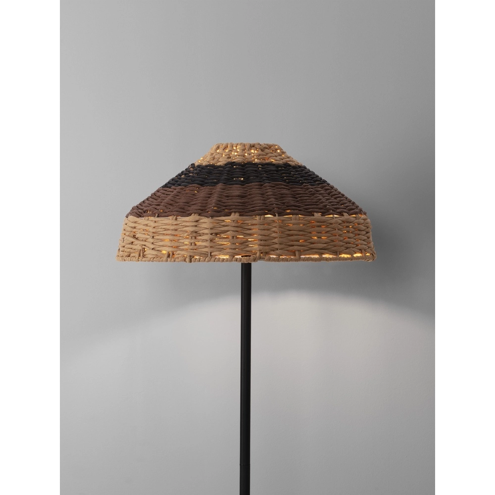 Stehlampe Caro Schwarz und Rattan Lyora 5212017453013