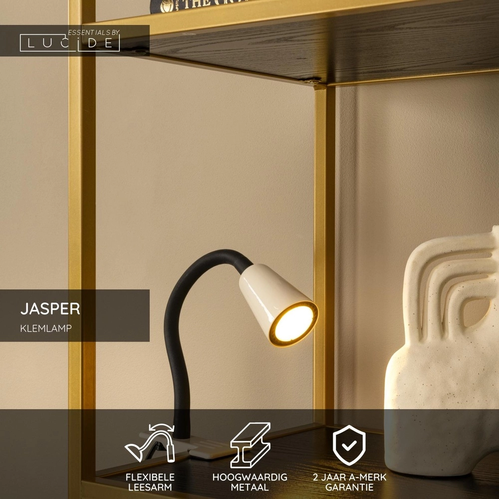 Klemmlampe Jasper Sandbraun Lucide 5411212650283
