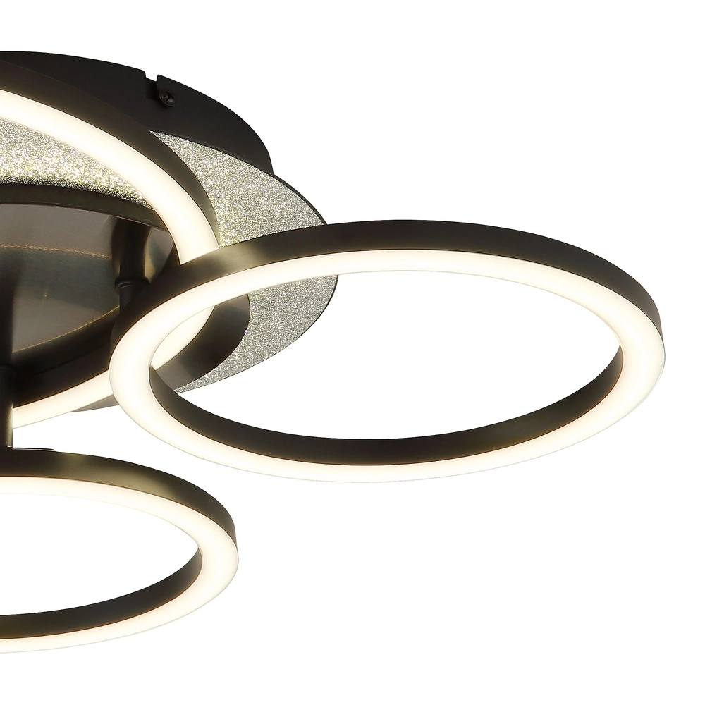 Schwarze Deckenlampe Norberto 3 Ringe Globo 9007371572830