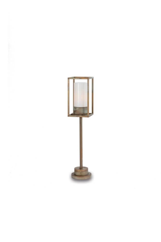 Stehlampe Cubic3 L - weißes Glas