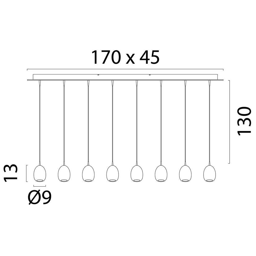 Ovale Pendellampe Alta 8-Licht beige Terra Masterlight 8718121438368
