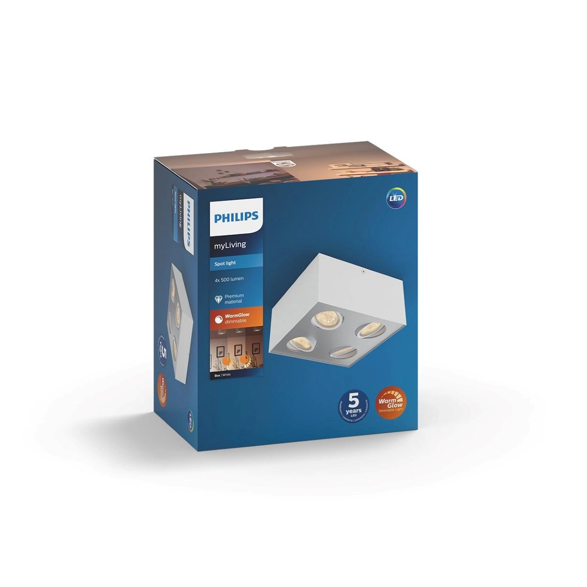 Strahler Box 4-Licht weiß Philips 8718696164549