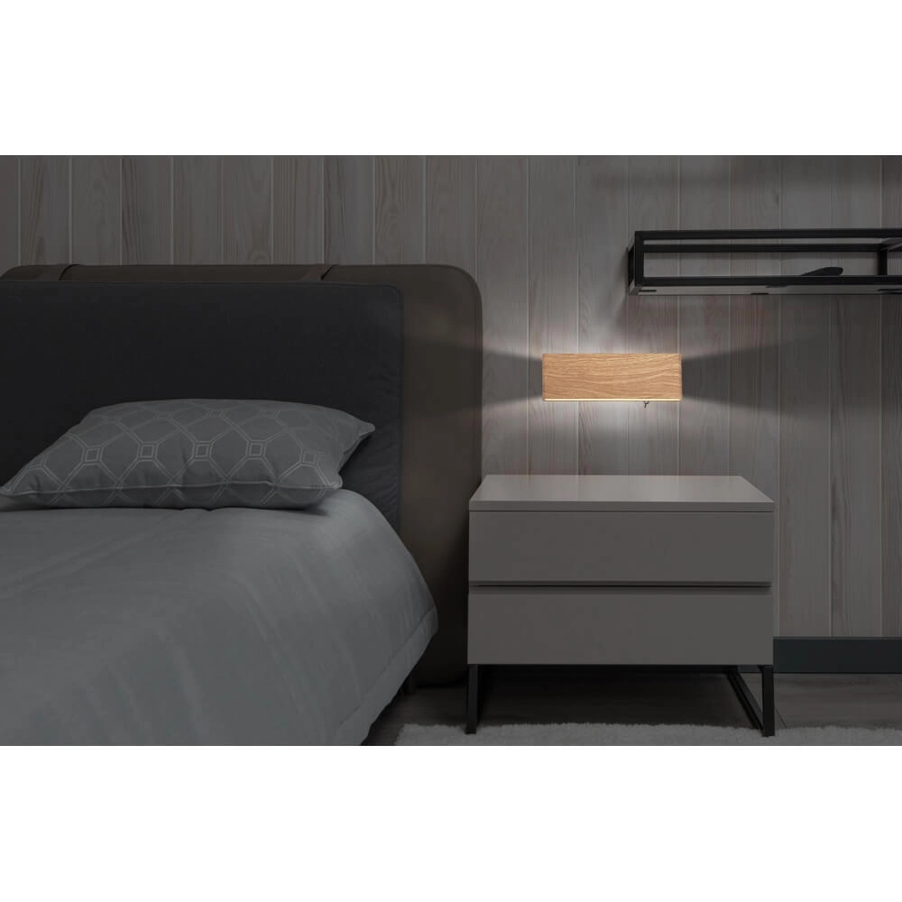 Design-Wandleuchte Siegfried S Holz mit Schalter Globo 9007371421145