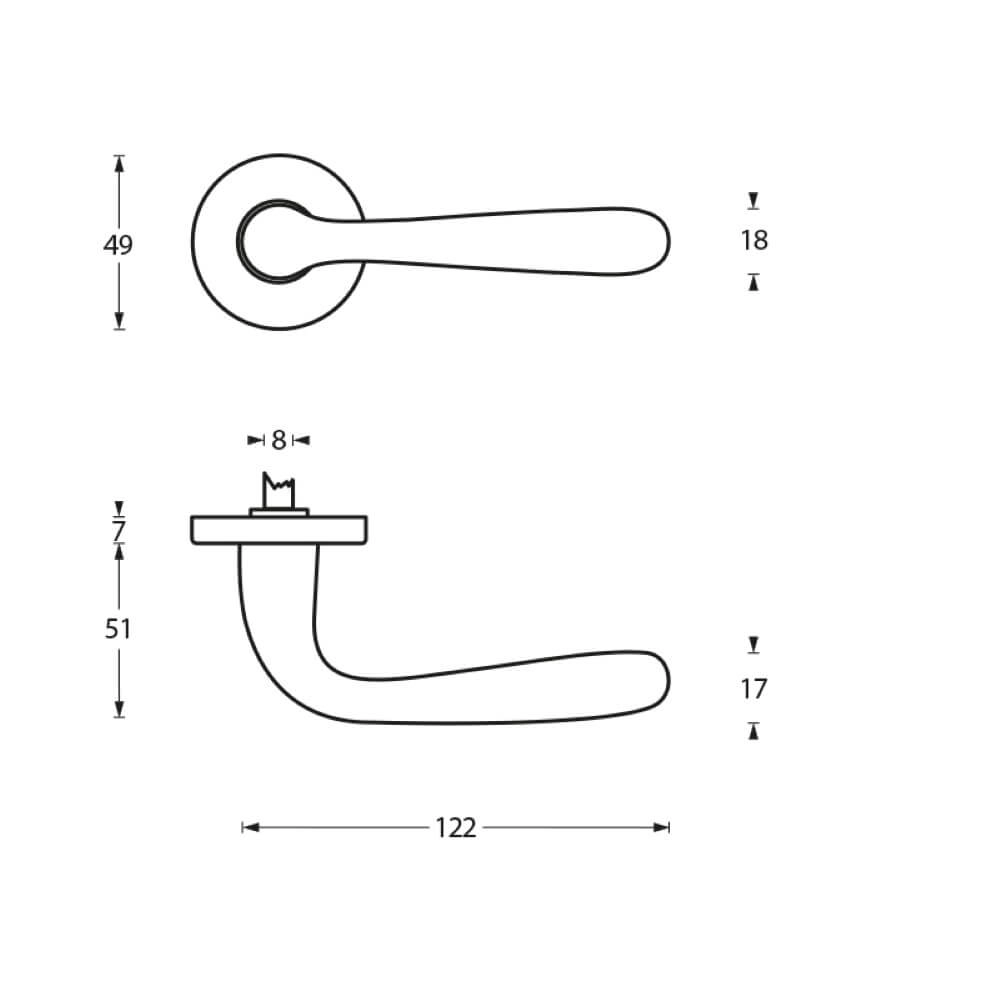 Türklinke Jupiter nickel matt Intersteel 8714186056028