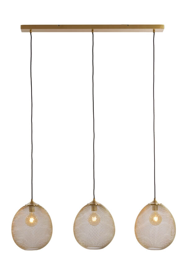 Goldene Pendelleuchte Moroc 3-flammig