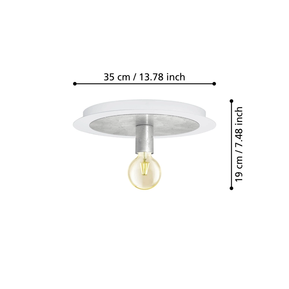 Einzigartige Deckenlampe Passano Weiß-silberne Single Eglo 9002759974947