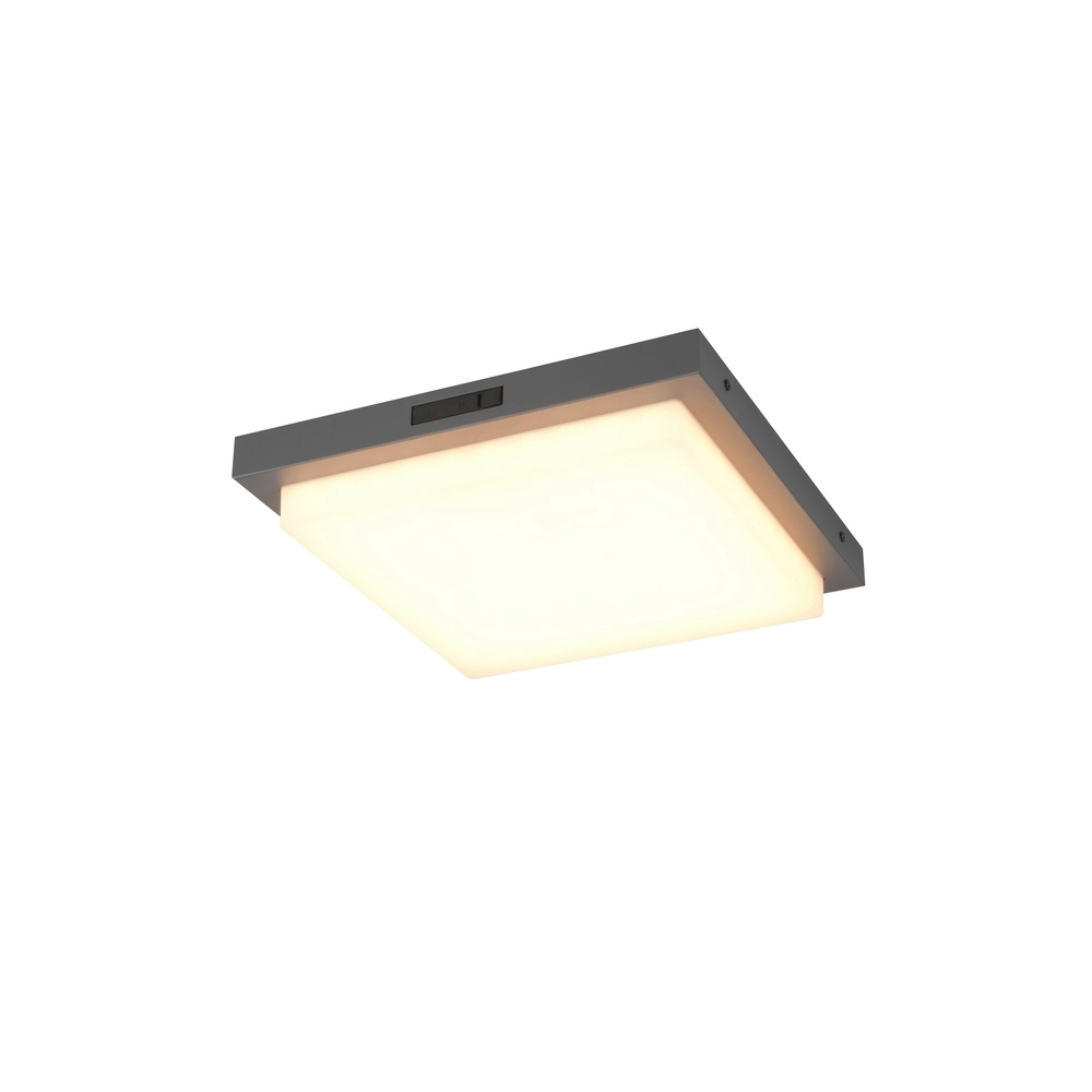 Deckenlampe Bermejo quadratisch anthrazit