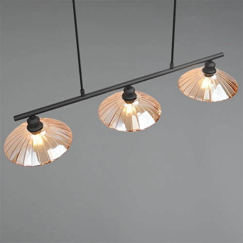 Klassische Pendellampe Eluna 3-Licht Schwarz Trio 4017807682502
