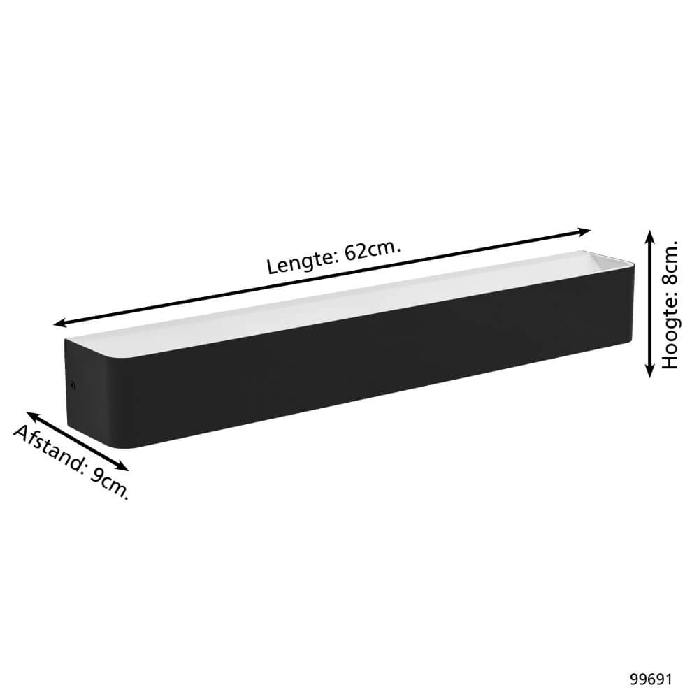 Langer Wandstrahler Sania 5 Schwarz Eglo 9002759996918