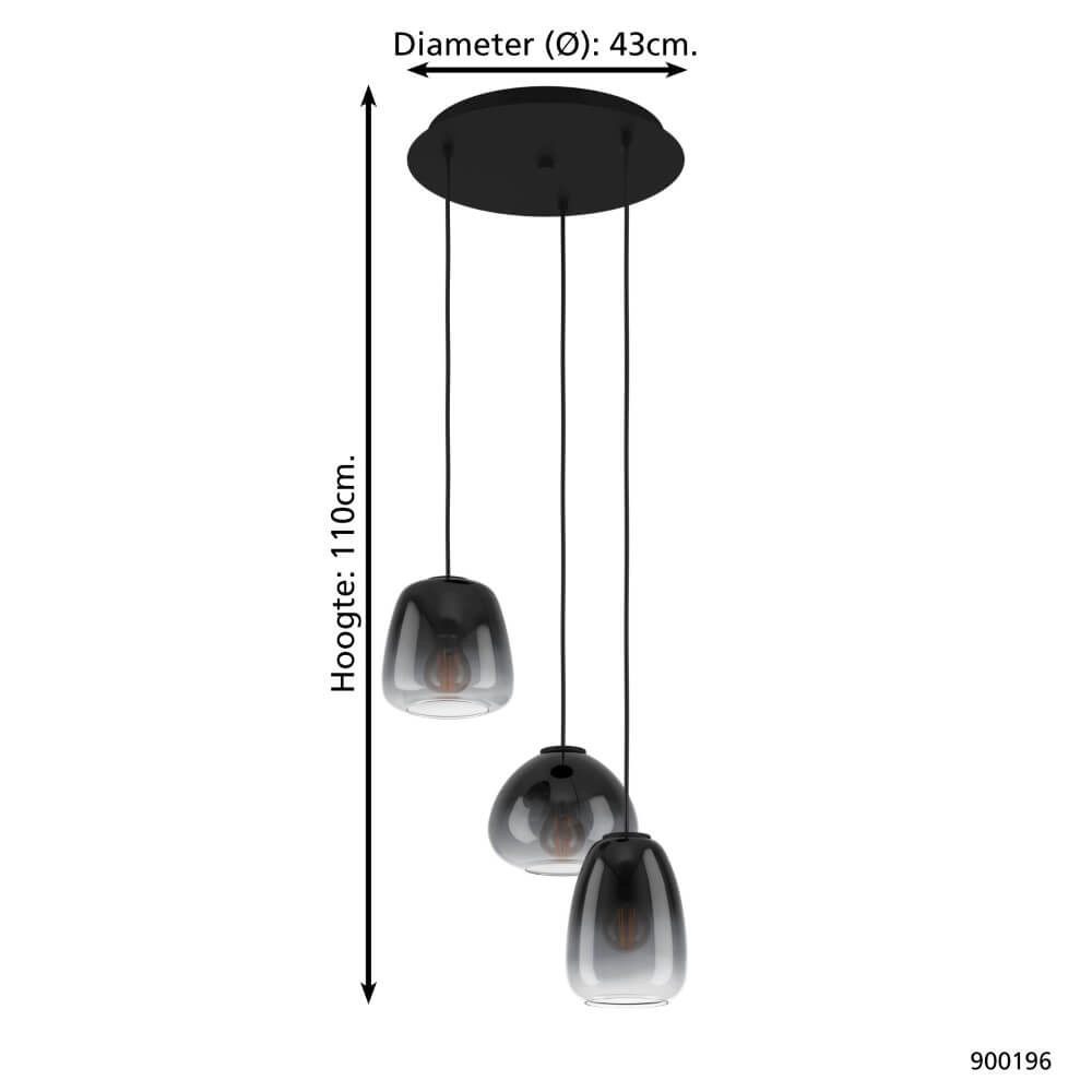 Vide-Hängelampe Aguilares mit Glas Eglo 9008606235568