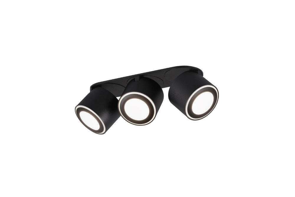 Schwarzer LED-Scheinwerfer Taurus 3-Licht Trio 4017807473698