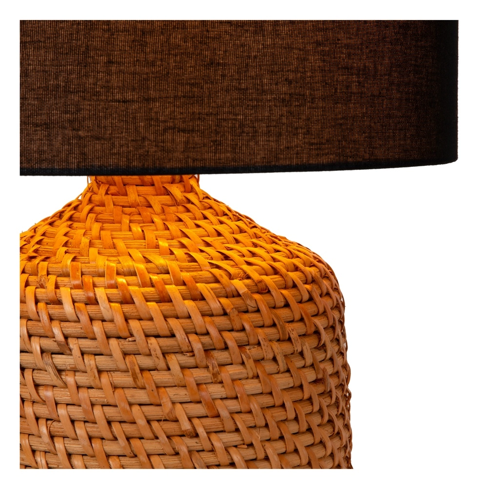 Tischlampe Arrah Ø 35 cm – Seegras mit schwarzer Kappe Premium by Lucide 5411212106124
