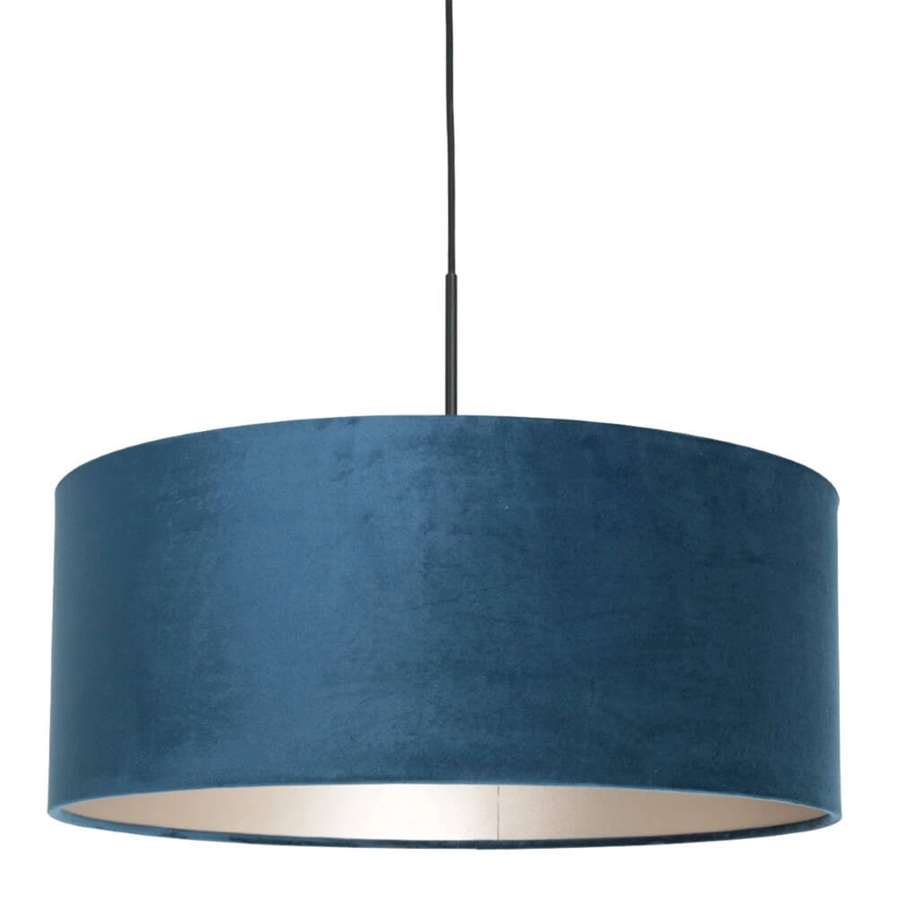 Hängelampe Sparkled schwarz mit blauem Samt