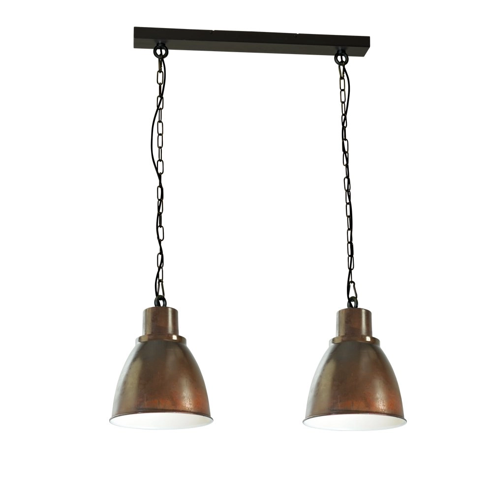 Esszimmerlampe Industria 2x27 2 Lichtschwarz mit braun