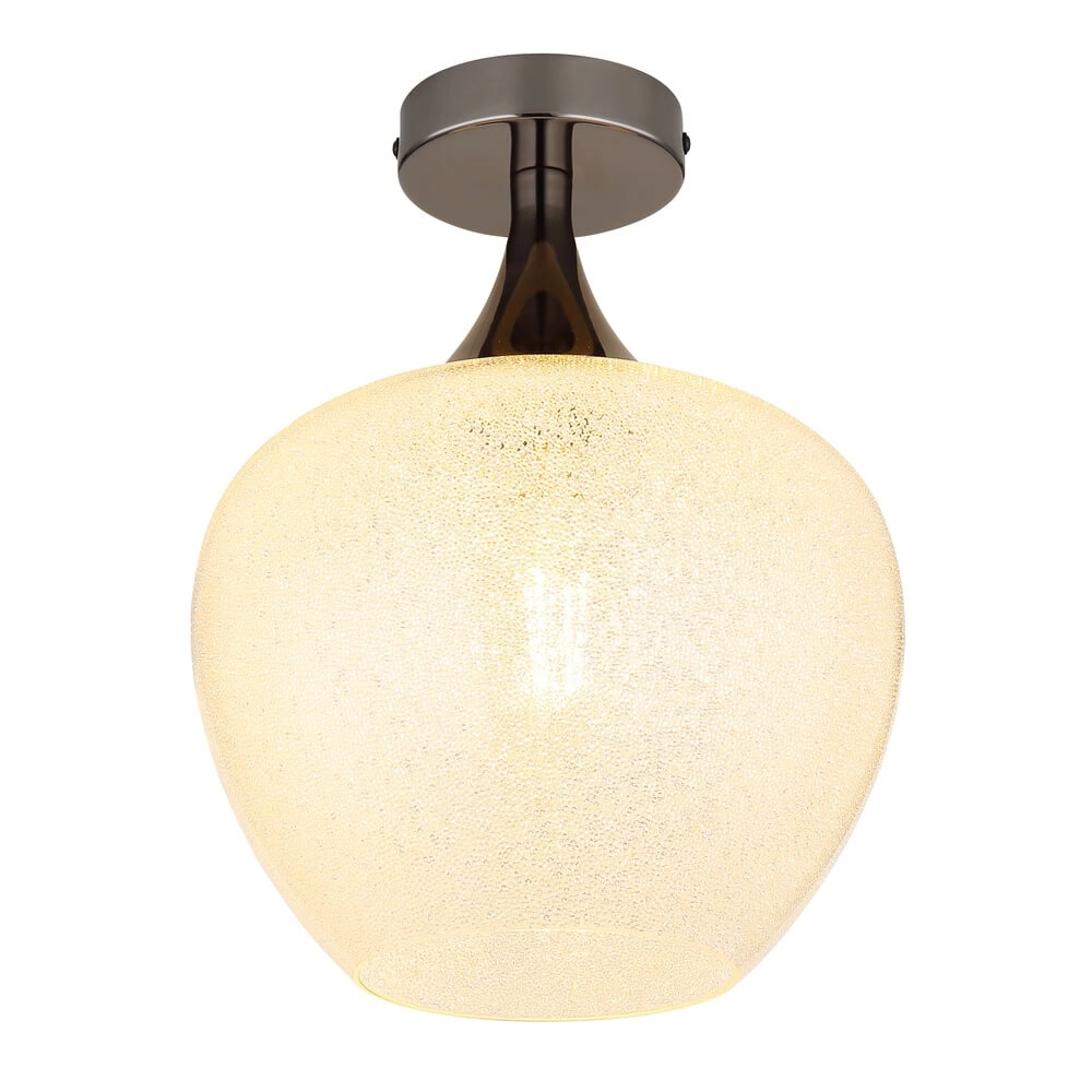 Anthrazit Deckenleuchte Maxy mit weißem Glas einzeln Ø 24cm