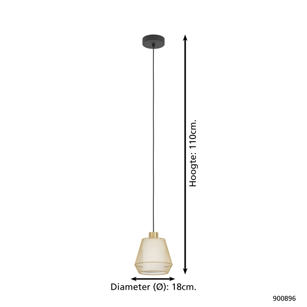 Goldene Pendellampe Ciudadela Ø 18cm Eglo 9008606274673