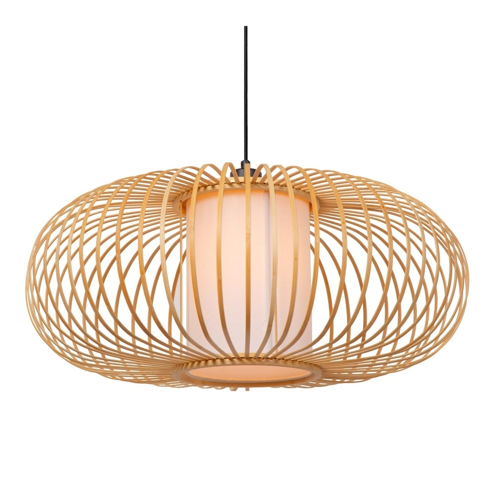 Pendellampe Thuline Ø 60 cm Holzoptik Lucide 5411212051783