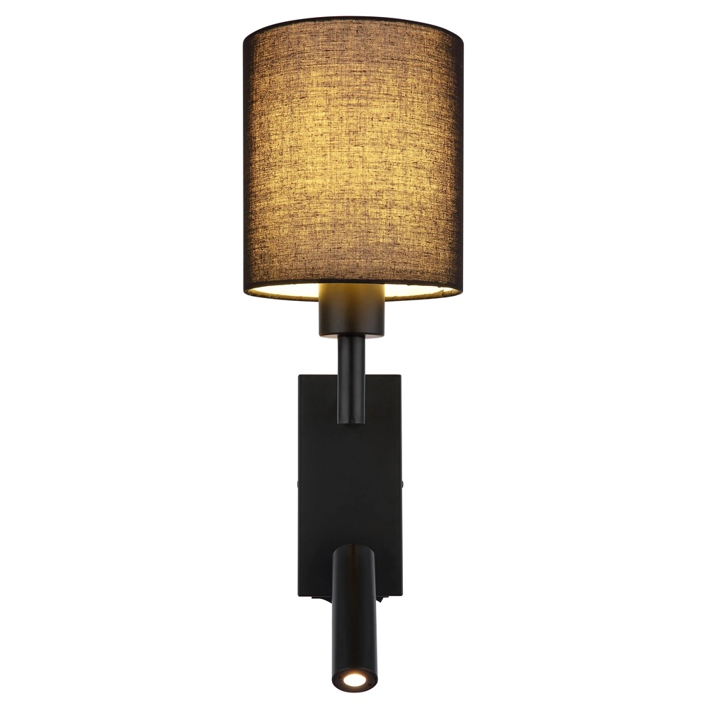 Nachttischlampe Zamora Schwarz mit schwarzer Kapuze Globo 9007371575893