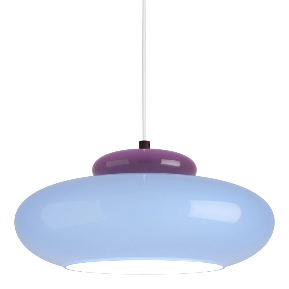 Design-Pendellampe Berardelli blau mit lila Ø 32 cm