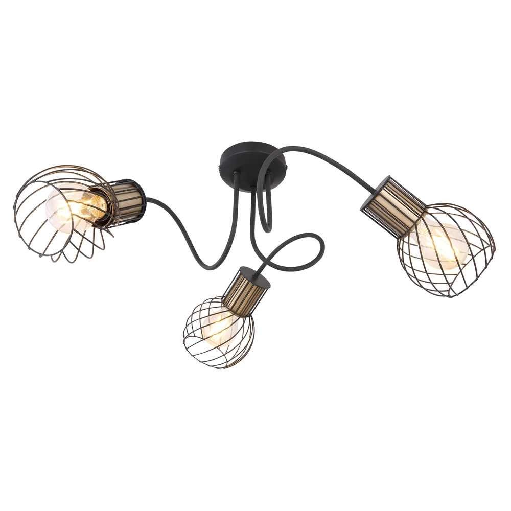 Deckenlampe Argusto 3-Licht Schwarz