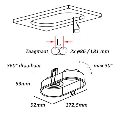 Doppelter Einbaustrahler Rex Champagner Artdelight 8720701103535