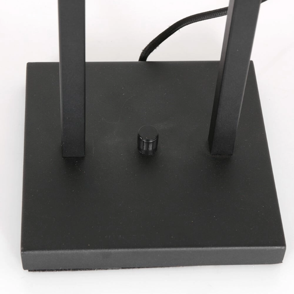 Tischlampe Stanger silberner Samt mit Schwarz Steinhauer 8712746151695