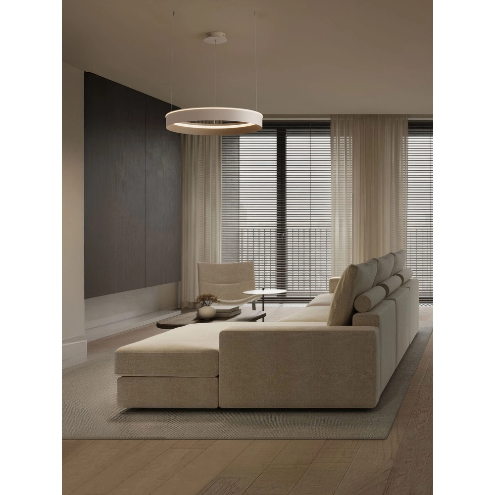 Moderne Pendellampe Olivia sandbraun Ø 78 cm