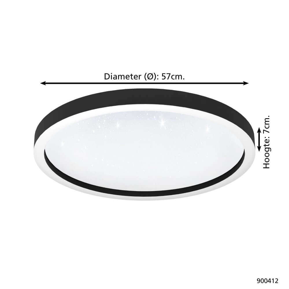 Deckenlampe Zigbee Montemorelos-Z Ø 57cm schwarz Eglo 9008606243846