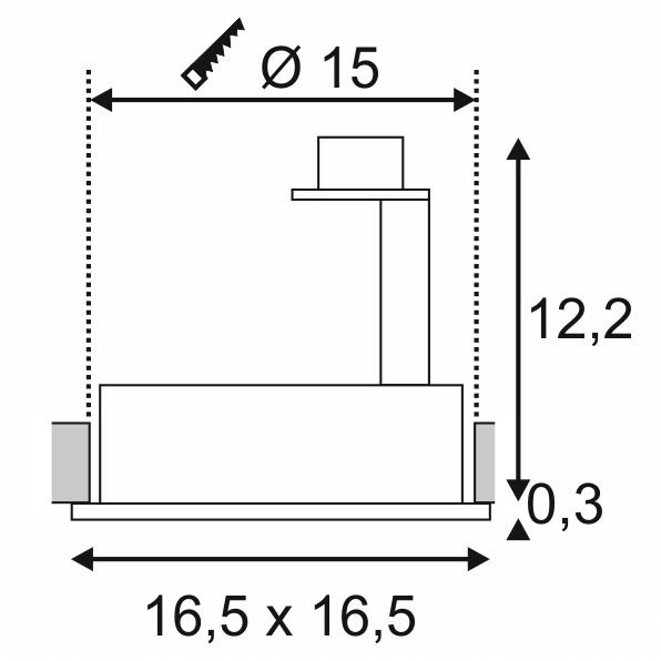 Einbaustrahler New Tria ES111 Square schwarz mit Blattfedern SLV 4024163150354