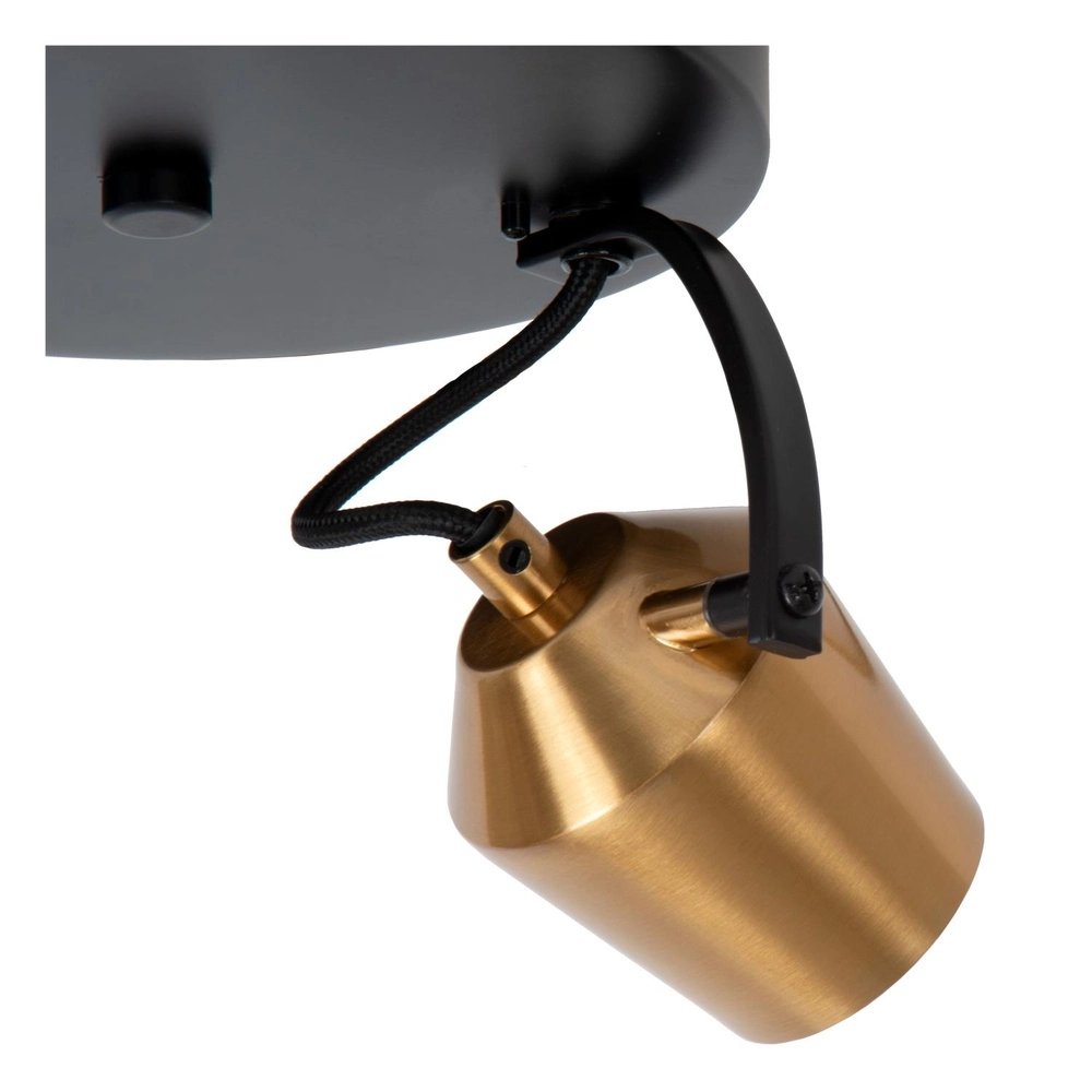 2-Licht Deckenlampe Emile Schwarz mit Gold Lucide 5411212510082