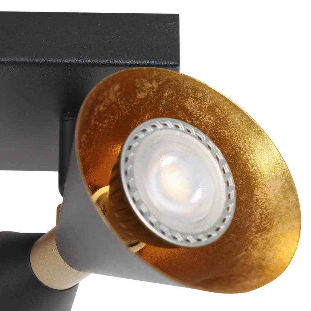 Design-Wandleuchte Preto schwarz mit gold Steinhauer 8712746176285