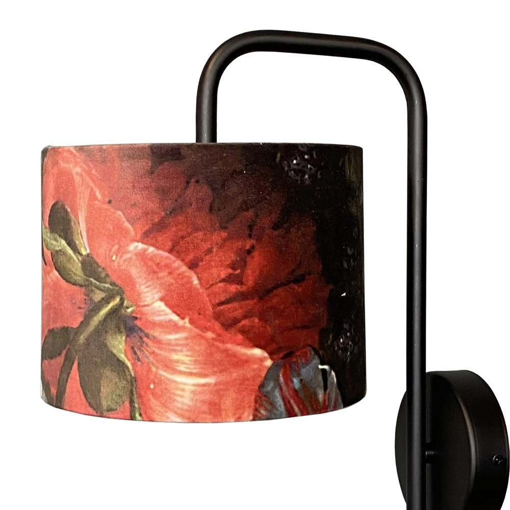 Schwarze Wandlampe Venus mit Blumenlampenschirm Masterlight 8718121251257