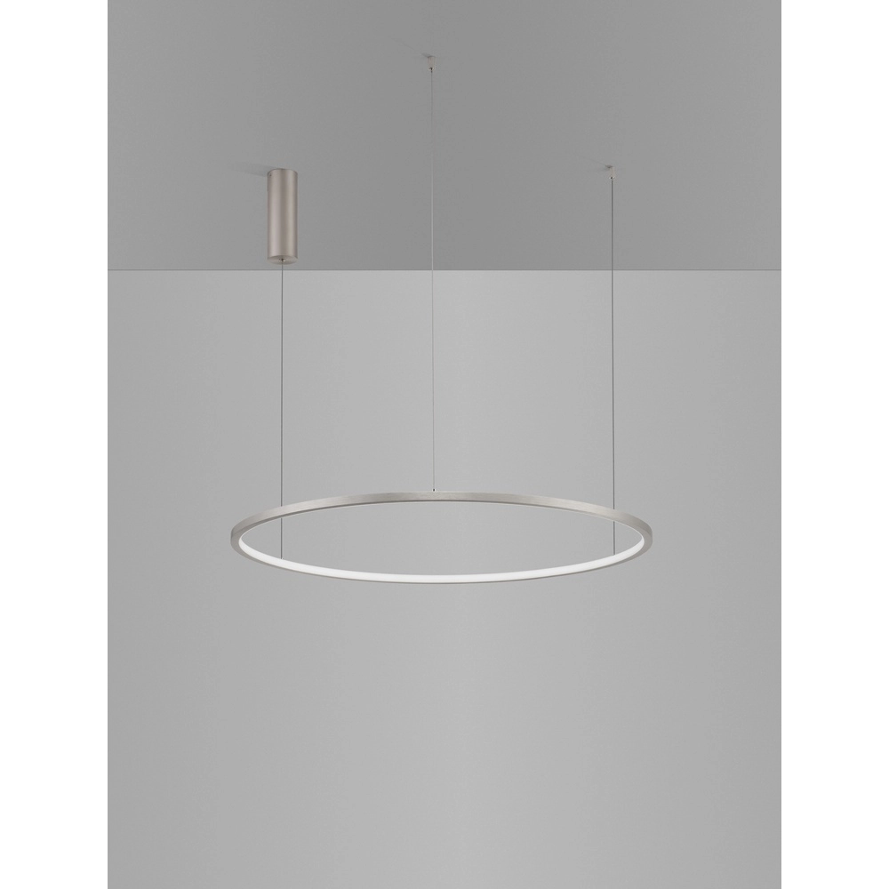 Runde Pendelleuchte Tarquin silbergrau Ø 80cm Lyora 5212017438324