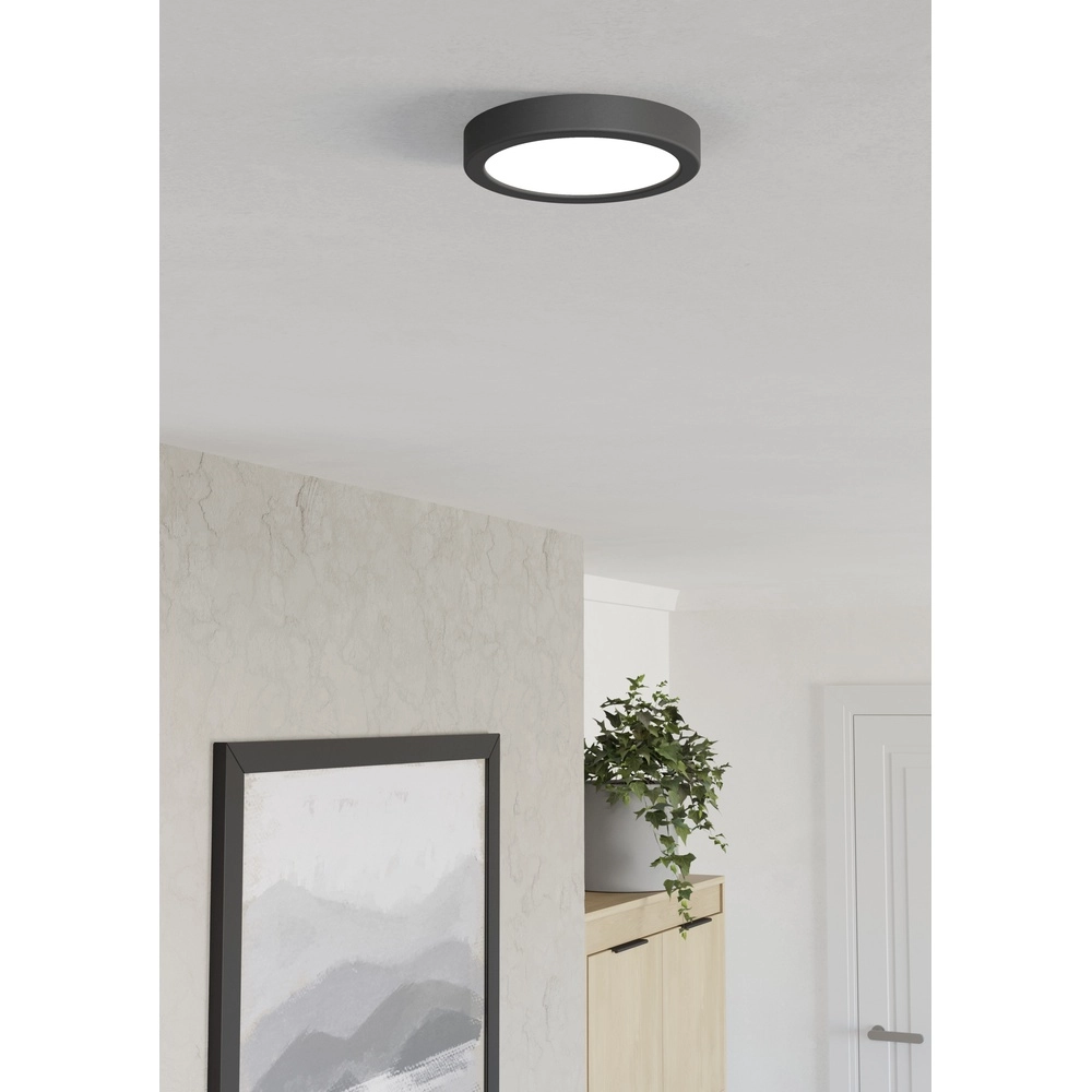 LED-Deckenlicht Fueva 6 rund – schwarz – Ø 16,6 cm Eglo 9008606330065